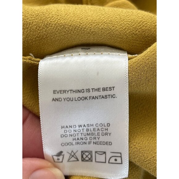 LPA Revolve Womens Mustard Yellow Tie-Front Strapless Top Adjustable Size Small - Picture 8 of 9